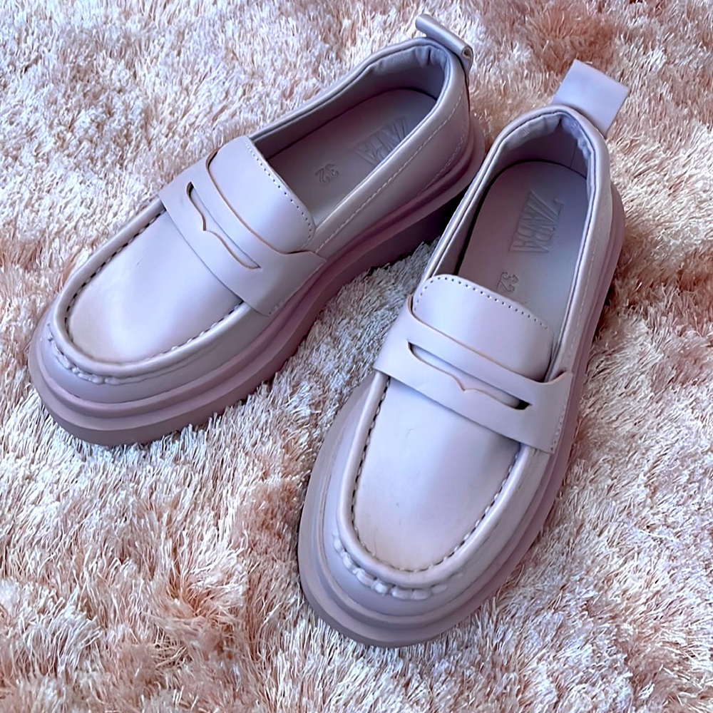Zara lavender loafers